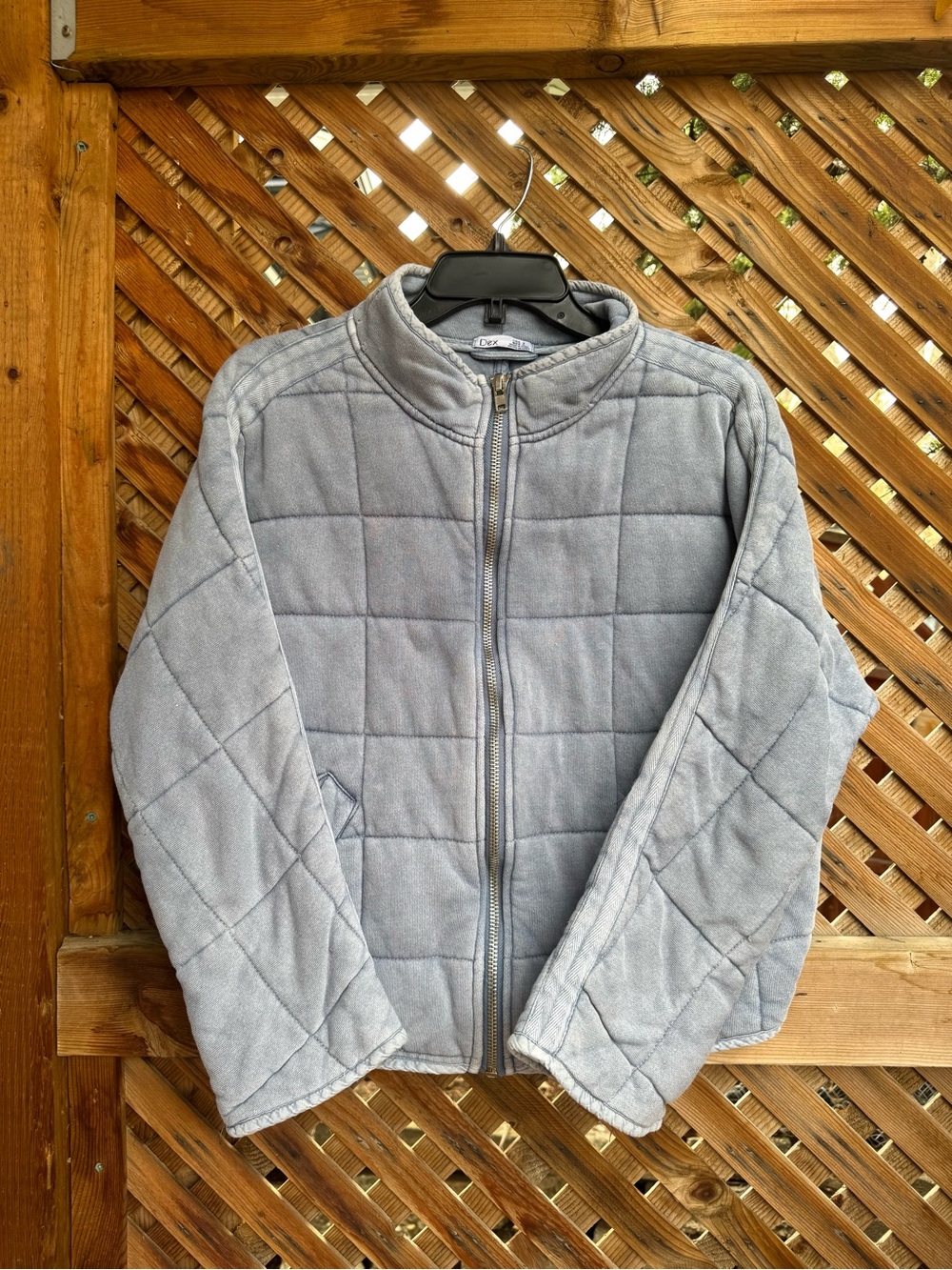 Light Gray Quilted Zip-Up Puffer Jacket 🩵